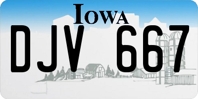 IA license plate DJV667