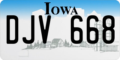 IA license plate DJV668