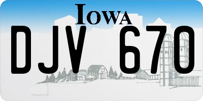 IA license plate DJV670