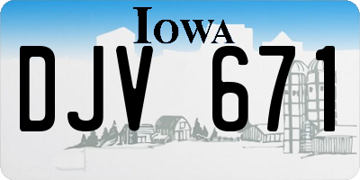IA license plate DJV671