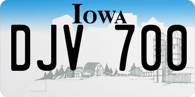 IA license plate DJV700