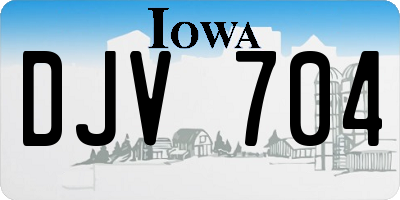 IA license plate DJV704