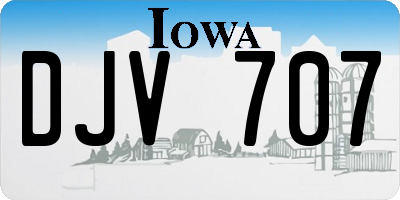 IA license plate DJV707