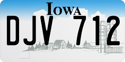 IA license plate DJV712