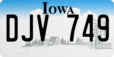 IA license plate DJV749