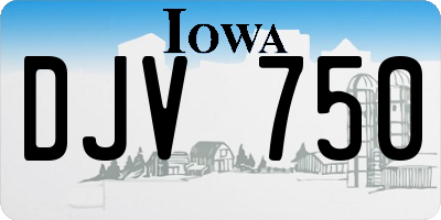 IA license plate DJV750