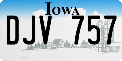 IA license plate DJV757