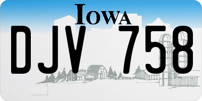 IA license plate DJV758