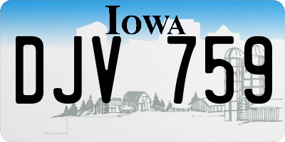 IA license plate DJV759