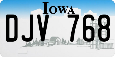 IA license plate DJV768