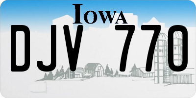 IA license plate DJV770