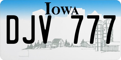 IA license plate DJV777