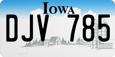 IA license plate DJV785