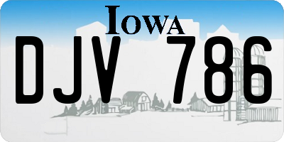 IA license plate DJV786