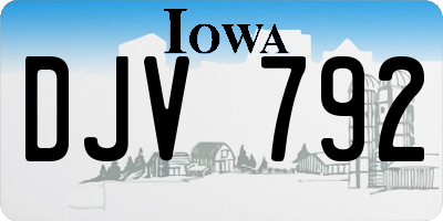 IA license plate DJV792