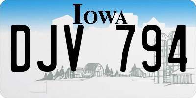 IA license plate DJV794