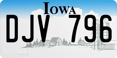 IA license plate DJV796