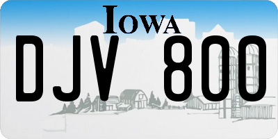 IA license plate DJV800