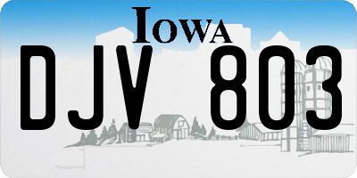 IA license plate DJV803
