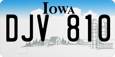 IA license plate DJV810