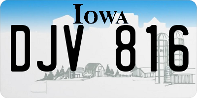 IA license plate DJV816