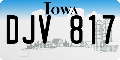 IA license plate DJV817
