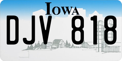 IA license plate DJV818