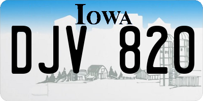 IA license plate DJV820