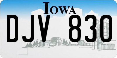 IA license plate DJV830