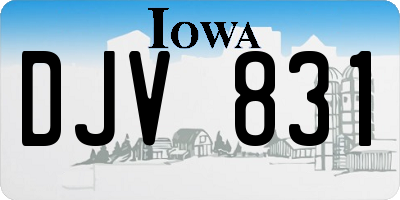 IA license plate DJV831