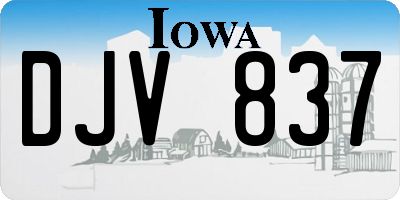 IA license plate DJV837