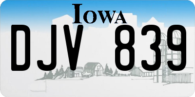IA license plate DJV839