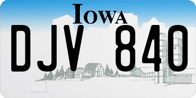 IA license plate DJV840