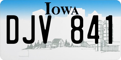 IA license plate DJV841