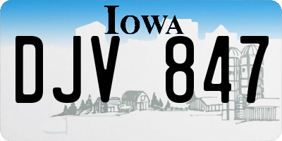 IA license plate DJV847