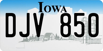 IA license plate DJV850
