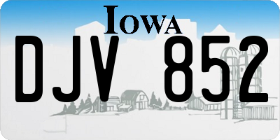 IA license plate DJV852
