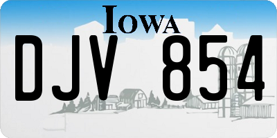 IA license plate DJV854