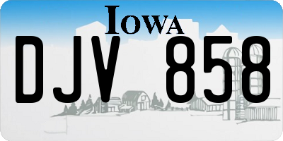 IA license plate DJV858