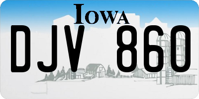 IA license plate DJV860