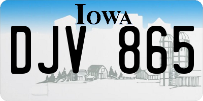 IA license plate DJV865