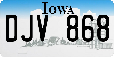 IA license plate DJV868