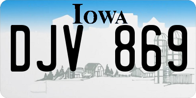 IA license plate DJV869