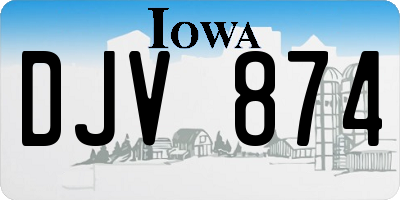 IA license plate DJV874