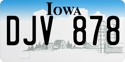 IA license plate DJV878