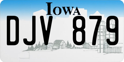 IA license plate DJV879