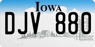 IA license plate DJV880