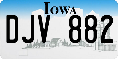 IA license plate DJV882