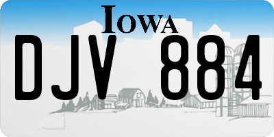 IA license plate DJV884