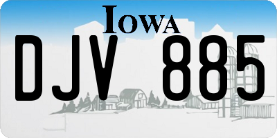 IA license plate DJV885